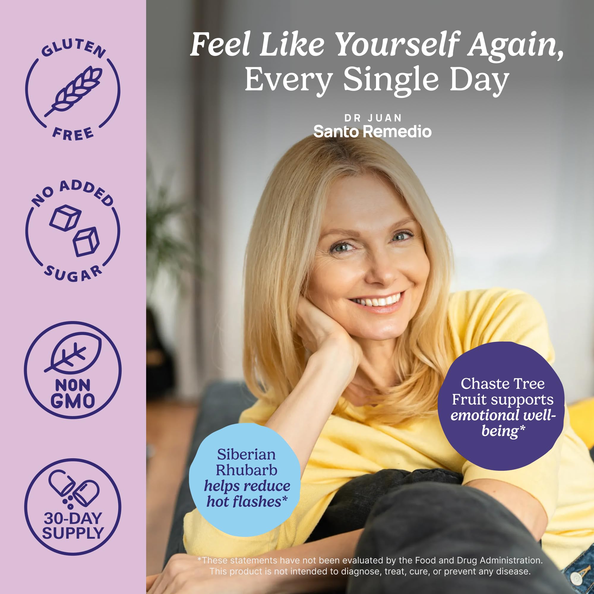 Santo Remedio Hormonal Balance for Women | Menopause Support for Hot Flashes, Night Sweats & Mood Swings | Hormone-Free Formula with Siberian Rhubarb, Chaste Tree & DIM | Doctor Juan Rivera Product Santo Remedio buy australia supplements
