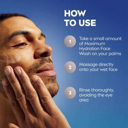 NIVEA MEN Maximum Hydration Face Wash, Provitamin B5 and Aloe Vera, 5 FL OZ NIVEA MEN