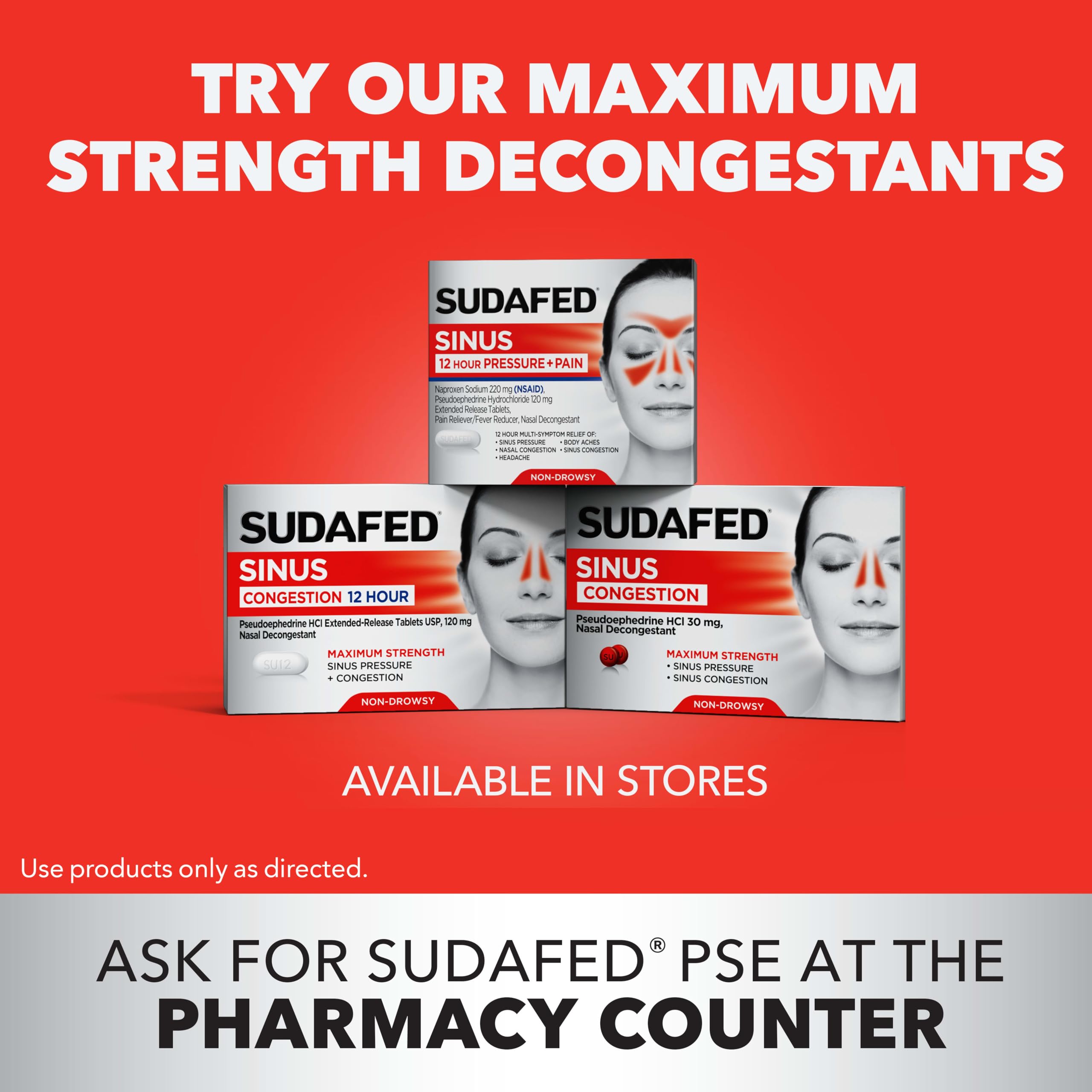 Sudafed PE Sinus Congestion Day + Night Maximum Strength Decongestant & Antihistamine Tablets with Phenylephrine HCl & Diphenhydramine HCl, Helps Nasal & Sinus Pressure & Congestion, 20 ct Sudafed buy australia supplements