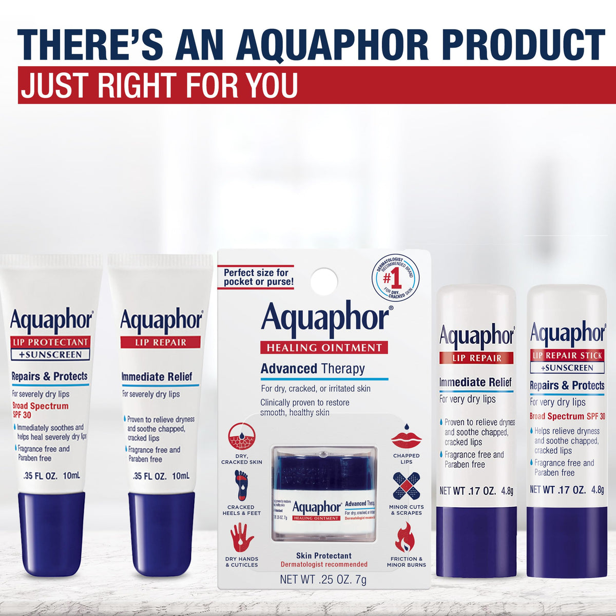 Aquaphor Lip Repair Stick, Multipack, 4 x 0.17 OZ Aquaphor