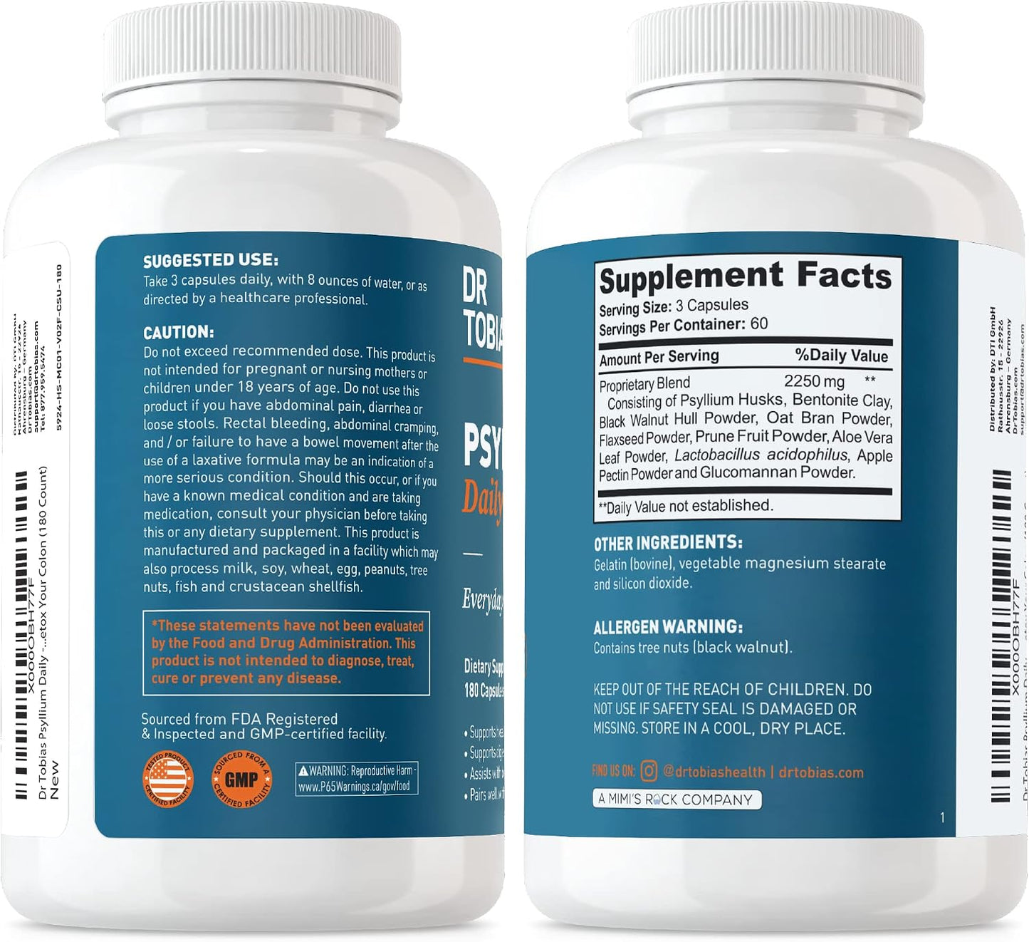 Dr. Tobias Colon Health Bundle with Colon 14 Day Cleanse & Psyllium Daily Supporting Healthy Bowel Movements