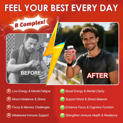 Methylated Vitamin B Complex Gummies 2 Pack, Methyl B12 & Folate with B1, B2, B3, B5, Biotin | Vitamin C, Zinc, Choline & Inositol – B Complex Supplement for Energy Nextdia