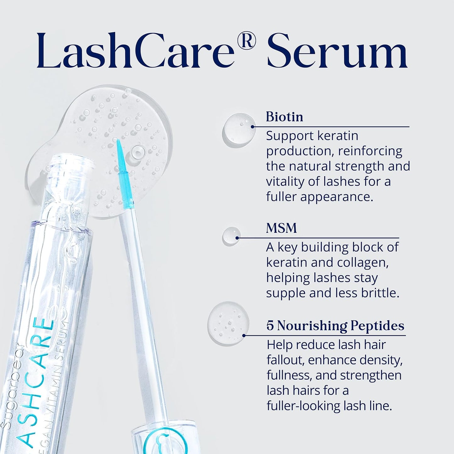 SugarbearPRO LashCare™ + BrowCare™ Vitamin Serum Duo | Peptides, MSM & Biotin | 3-Month Supply Each | Vegan Formula for Fuller, Healthier-Looking Lashes & Brows