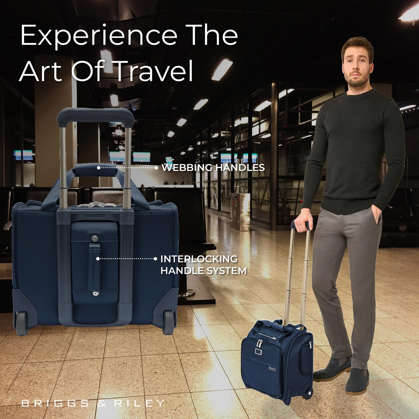 Briggs & Riley Essential 22" 2-Wheel Expandable Carry On - Luggage for Travel, Suitcases with Wheels, Softside Rolling Bag for Men & Women, Self-Repairing Zipper - Baseline Collection, Black Gsupps Australia