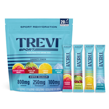 TREVI™ Sport Electrolytes Powder Packets Sugar Free - 800mg Sodium - 250mg Potassium - 100mg Magnesium - Water Drink Mix Rehydration Essentials - 20 Count - Variety Pack TREVI buy australia supplements