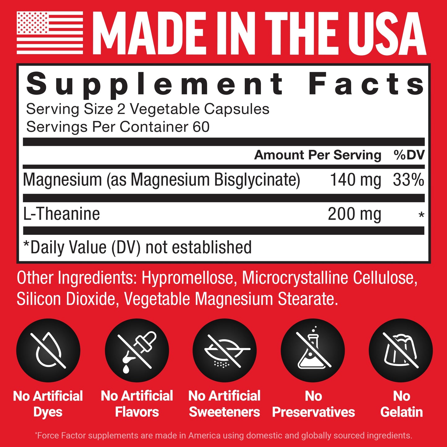Force Factor Magnesium + L-Theanine, Magnesium Bisglycinate Supplement to Support Bones, Muscles, Nerves, Relaxation, and Mood, Vegan Force Factor