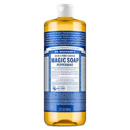 Dr. Bronner's Peppermint Pure-Castile Liquid Soap, Hand Soap, 32 oz Dr. Bronner's