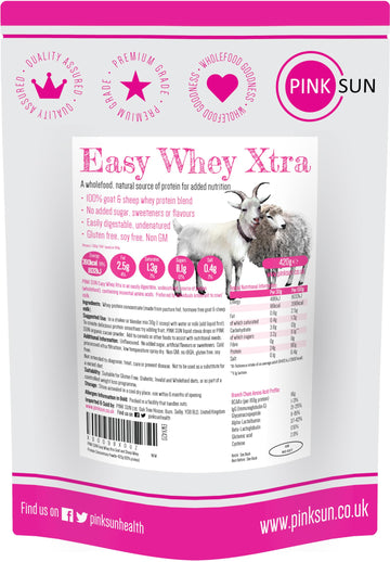 PINK SUN Goat Sheep Whey Protein Powder 420g (80% Protein) Pure Unflavoured Concentrate PINK SUN buy australia supplements