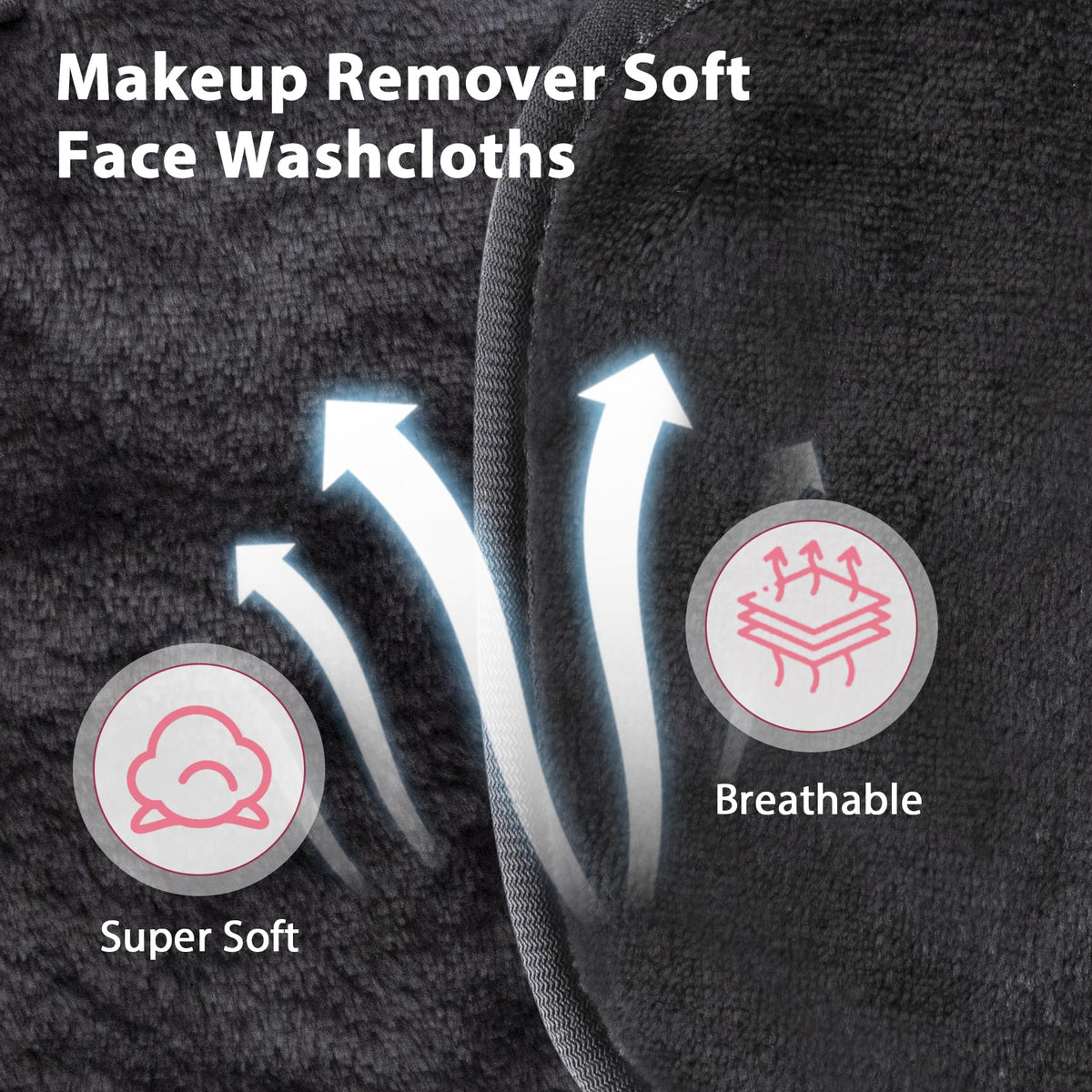 Makeup Remover Cloth, 6" x 6" Makeup Remover Towels Reusable Face Cloth for Washing Face, Makeup Remover Pads Microfiber Face Washcloth with Mesh Bag, 12 Pack, Grey Natwag
