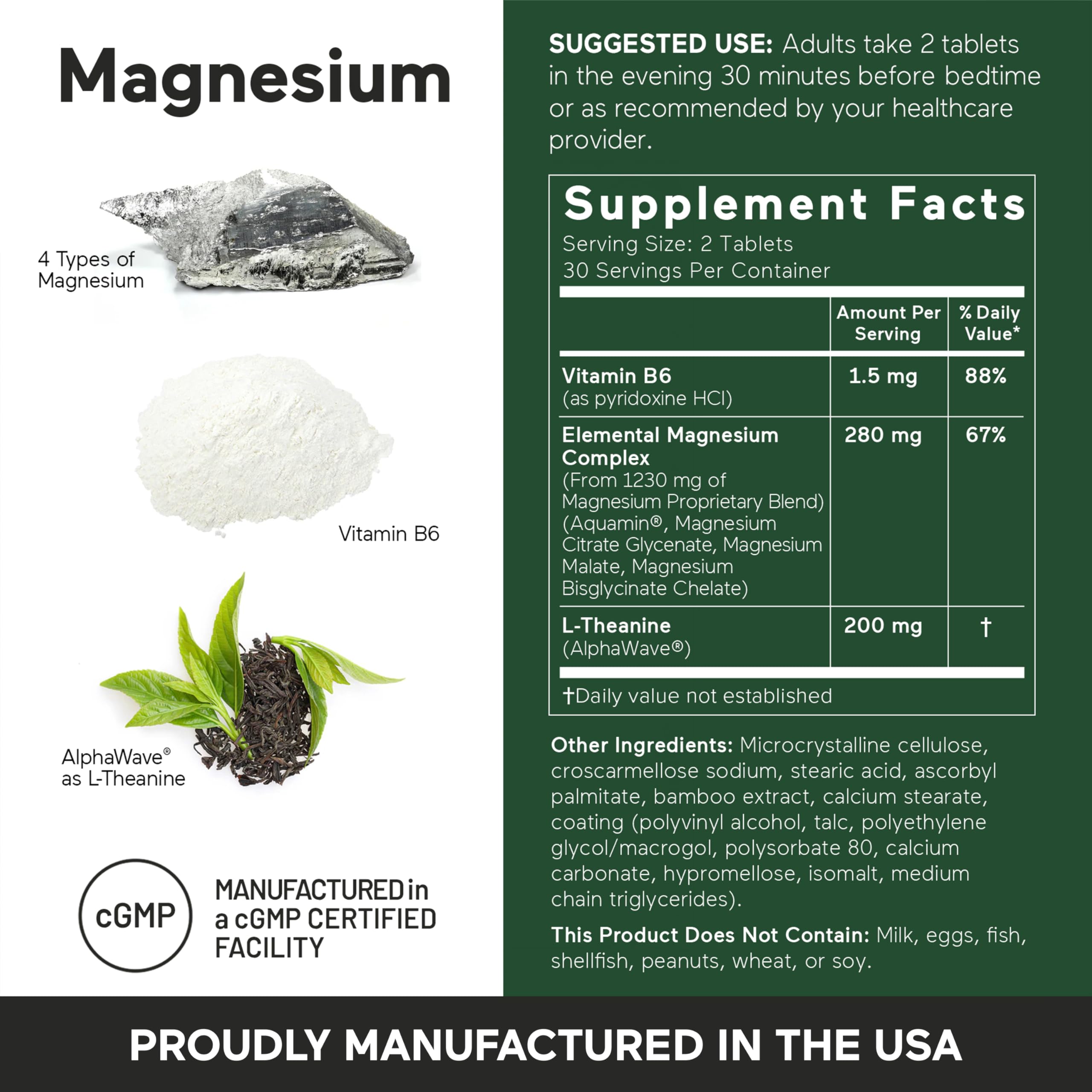 Smarter Nutrition Magnesium Complex - Chelated Magnesium Glycinate with Citrate, Malate and L-Theanine for Sleep, Muscle Relaxation and Stress Support - Non-GMO - 60 Tablets[30DaySupply] SMARTERNUTRITION buy australia supplements