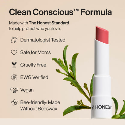 Honest Beauty Tinted Lip Balm, Cruelty-Free, Vegan, Moisturizing, Plum Drop Honest Beauty