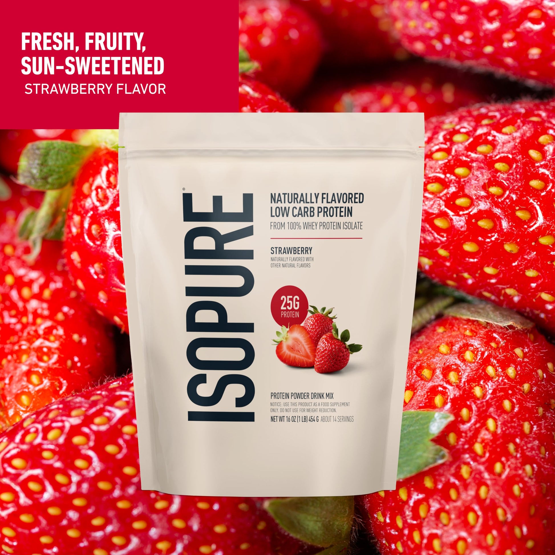 Isopure Low Carb 100% Pure Whey Isolate Protein Powder, Lactose Free, Gluten Free, With Vitamins, Strawberry, 25g Protein Per Serving, 1 Lb, 14 Servings (Packaging May Vary) Isopure buy australia supplements