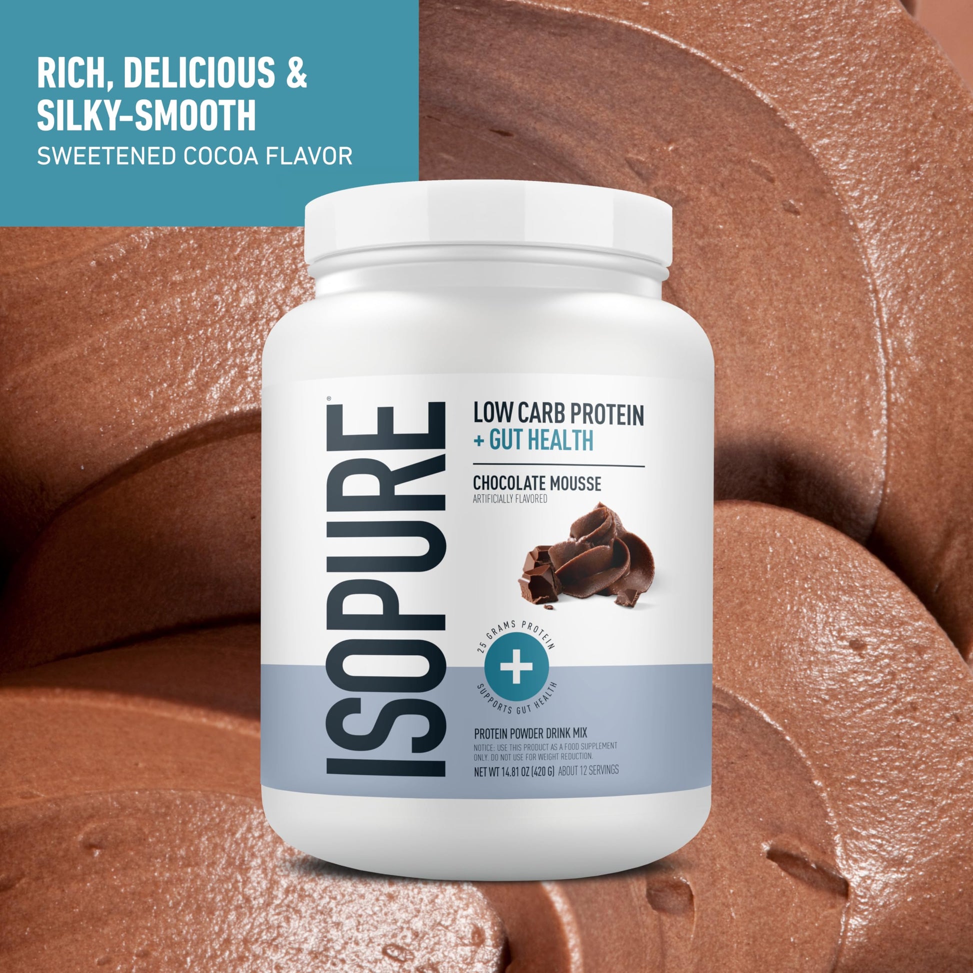 Isopure Protein + Gut Health & Immune Support Powder, Chocolate Mousse, 25g Whey Protein with Prebiotics & Vitamins, 12 Servings (Pack of 1) Isopure buy australia supplements
