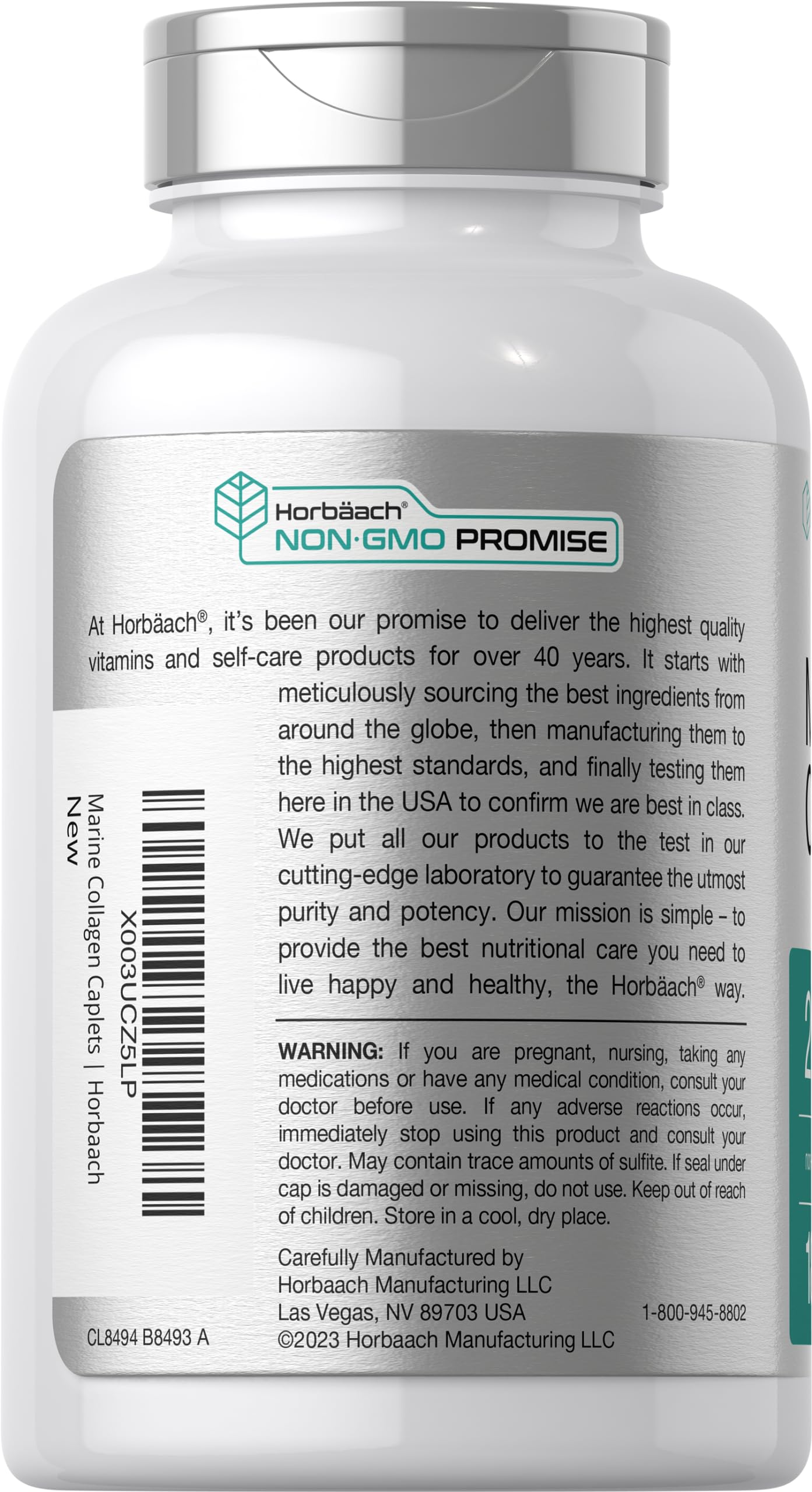 Horbäach Marine Collagen Peptides 2000mg | 180 Caplet Capsules | Type 1 with Calcium | Non-GMO, Gluten Free Supplement Horbäach buy australia supplements