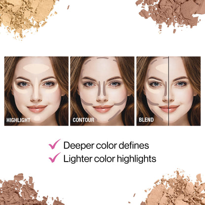 wet n wild MegaGlo Contour Palette, Dulce De Leche | Contouring Powder Face Kit | Flawlessly Sculpted Face wet n wild
