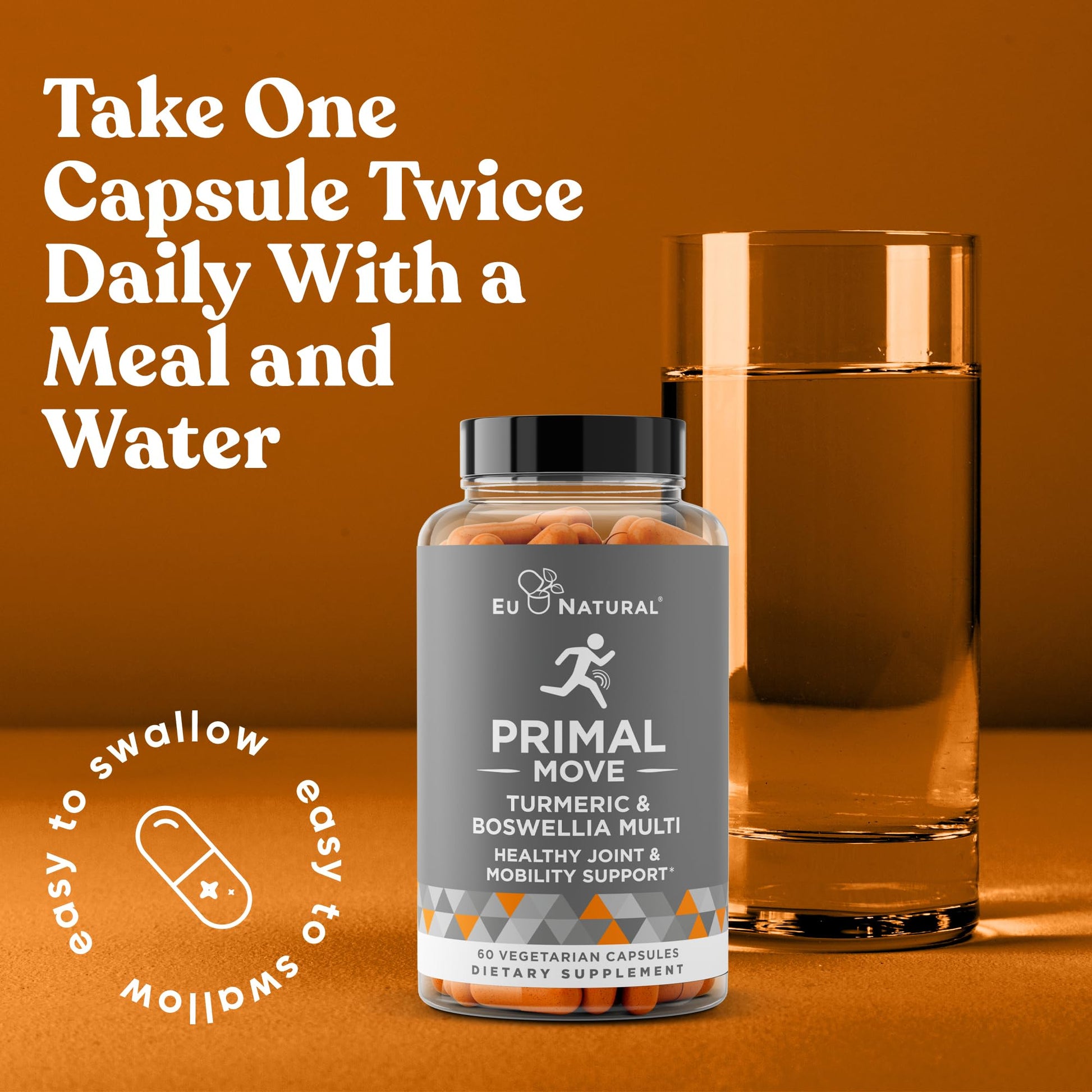 Primal Joint & Mobility Support - Advanced Joint Support Supplement for Women and Men - Turmeric, Boswellia, Ginger and Boron for Whole-Body Flexibility, Joint Health & Comfort - 60 Veg Soft Capsules Eu Natural buy australia supplements