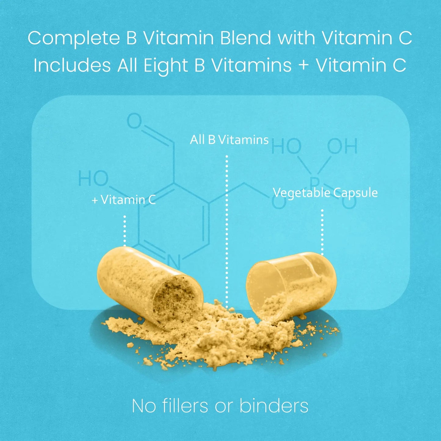 NaturaLife Labs Vitamin B Complex – All B Vitamins Including Active B2, B6, B9 & B12 (Methylcobalamin), Plus B1, B3, B5, B7 & Vitamin C – 100 Capsules NaturaLife Labs