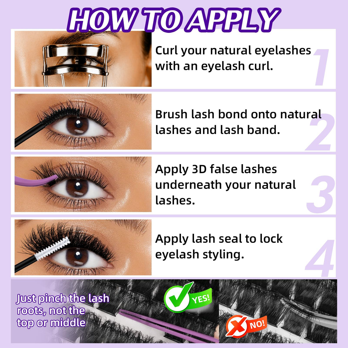 B&Q Fluffy Lash Clusters Kit 100D+200D 0.05MM Dramatic Eyelash Clusters Kit B&Qaugen