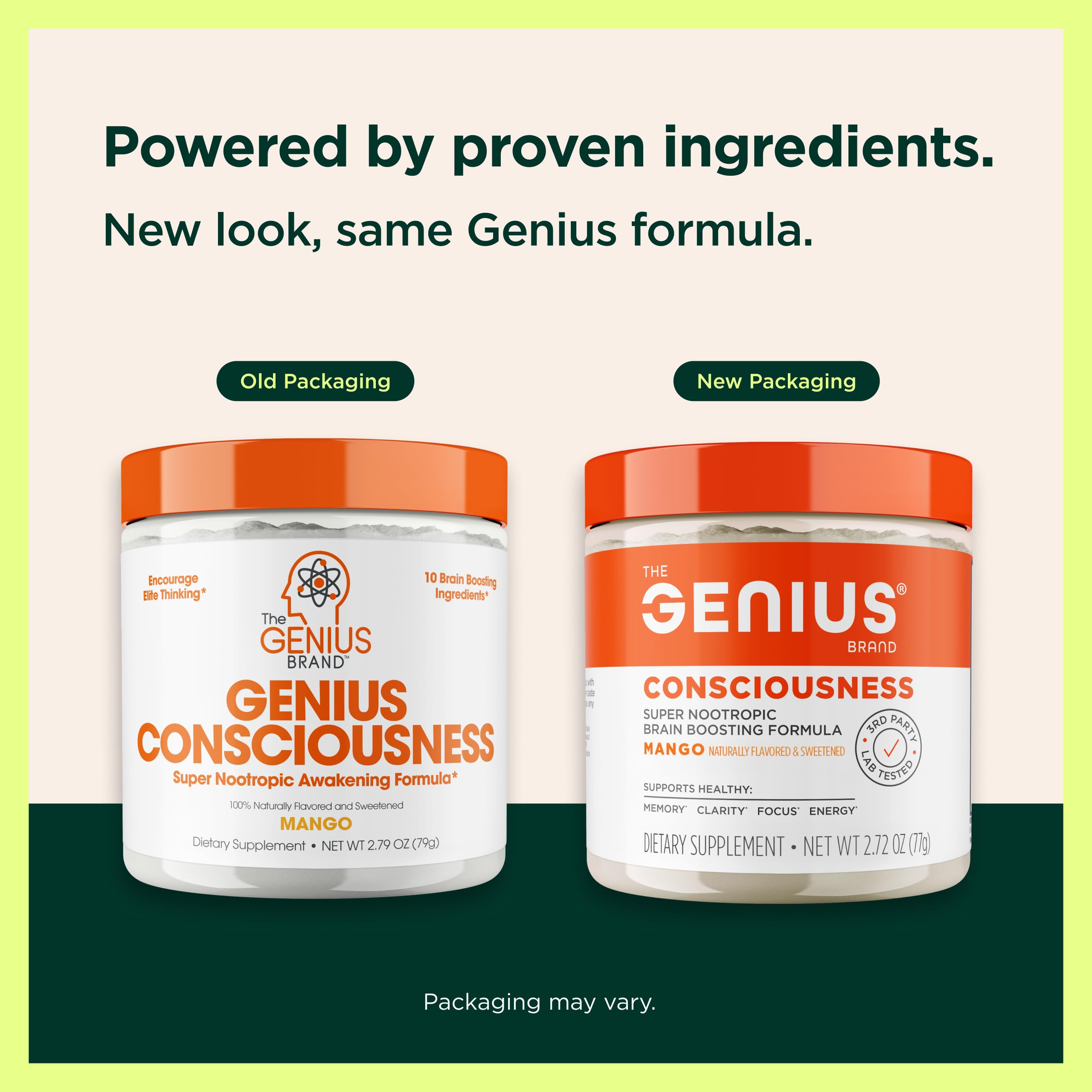 Genius Consciousness, Super Nootropic Brain Supplement Powder, Mango - Boost Focus, Cognitive Function, Concentration & Memory Booster - Alpha GPC & Lions Mane Mushroom for Neuro Energy & IQ The Genius Brand buy australia supplements
