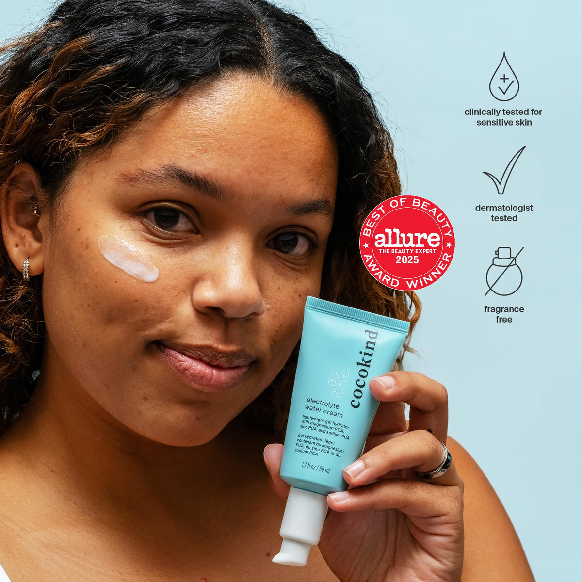 Cocokind Electrolyte Water Cream, Lightweight Face Moisturizer, 1.7 Fl Oz Cocokind