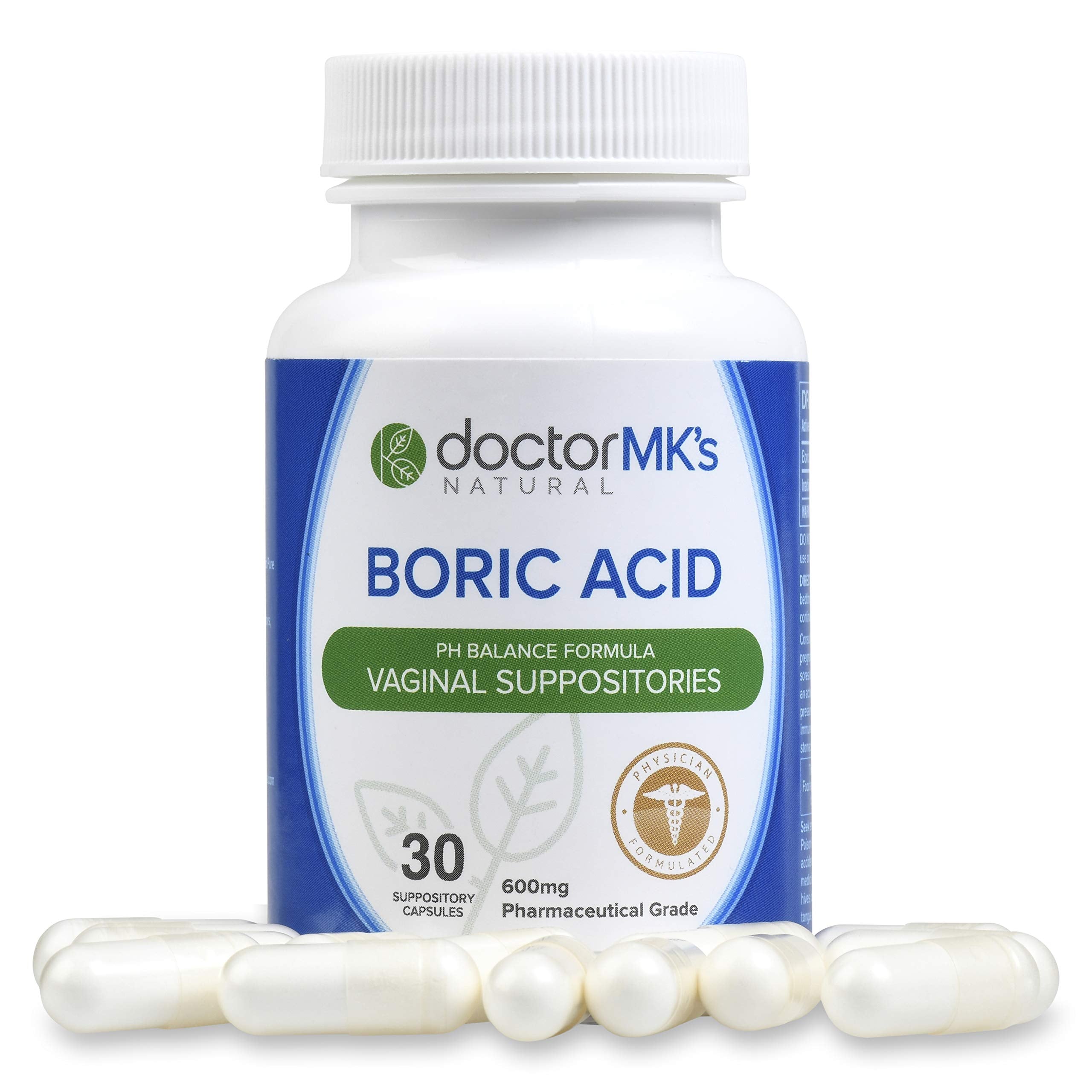 doctor MK's NATURAL Boric Acid Suppositories (600mg) for Healthy Feminine pH Support doctor MK's NATURAL buy australia supplements