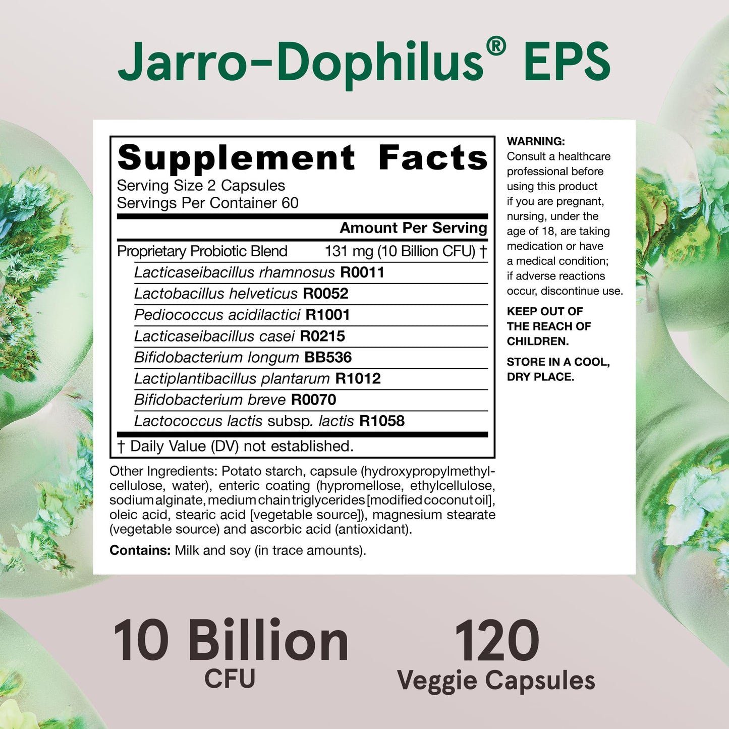 Jarrow Formulas Jarro Dophilus Probiotics 10 Billion CFU - Probiotic Supplement Capsules for Digestive Health & Gut Health for Women and Men Jarrow Formulas