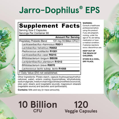 Jarrow Formulas Jarro Dophilus Probiotics 10 Billion CFU - Probiotic Supplement Capsules for Digestive Health & Gut Health for Women and Men Jarrow Formulas