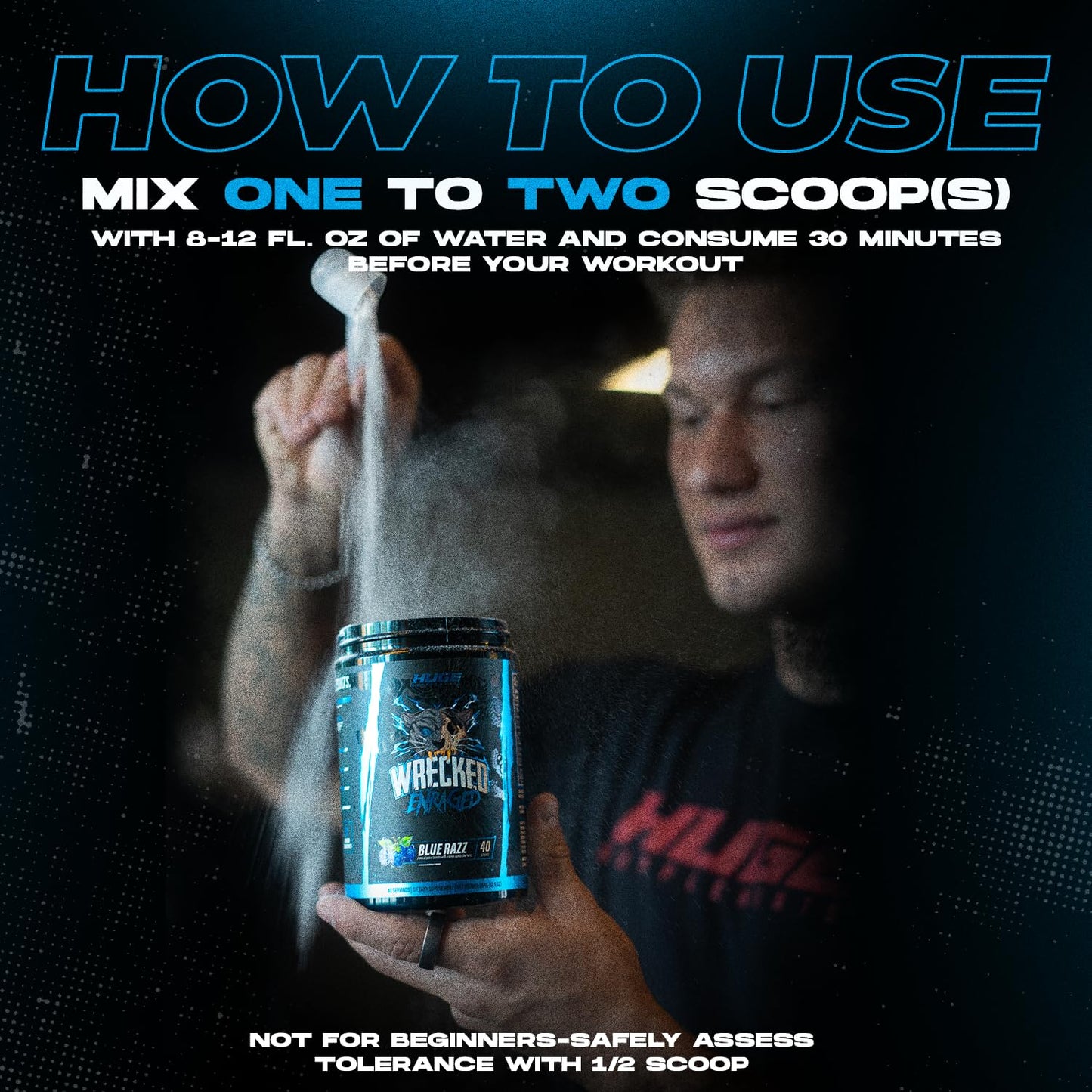 Wrecked Enraged High Stim Pre Workout - Extreme Hardcore Formula for Intense Energy, Laser Focus & Maximum Strength - Potent Stimulant Matrix - for Advanced Lifters, Not for Beginners (40 Servings)