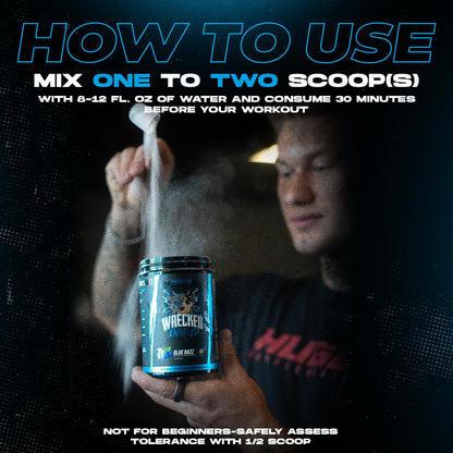 Wrecked Enraged High Stim Pre Workout - Extreme Hardcore Formula for Intense Energy, Laser Focus & Maximum Strength - Potent Stimulant Matrix - for Advanced Lifters, Not for Beginners (40 Servings)