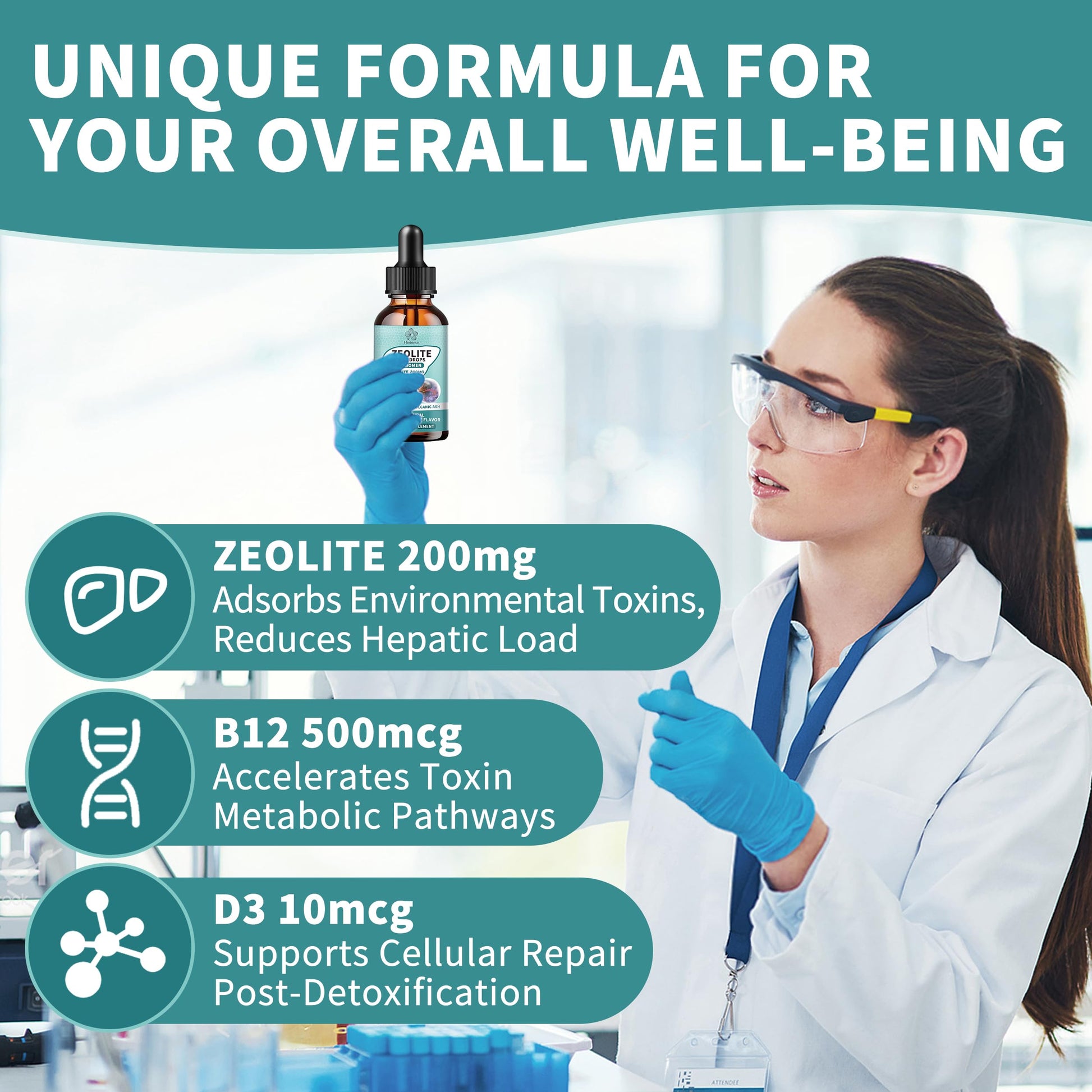 Zeolite Drops for Women,Adults and Kids- Clinoptilolite Zeolite Liquid Drops with Vitamin B12 & D3 - Heavy Metal Support, Immune Health, Natural Metabolism, Energy & Clear Skin - 30 Day Vegan Supply Herbance buy australia supplements