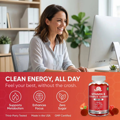 Sugar Free Vitamin B Complex Gummies - Vitamin B12, B7, B6, B3 (Niacin), B5, B8, B9 (Folate)- Third Party Tested- Prenatal, Vegan Diet, Older Adults Flamingo Supplements