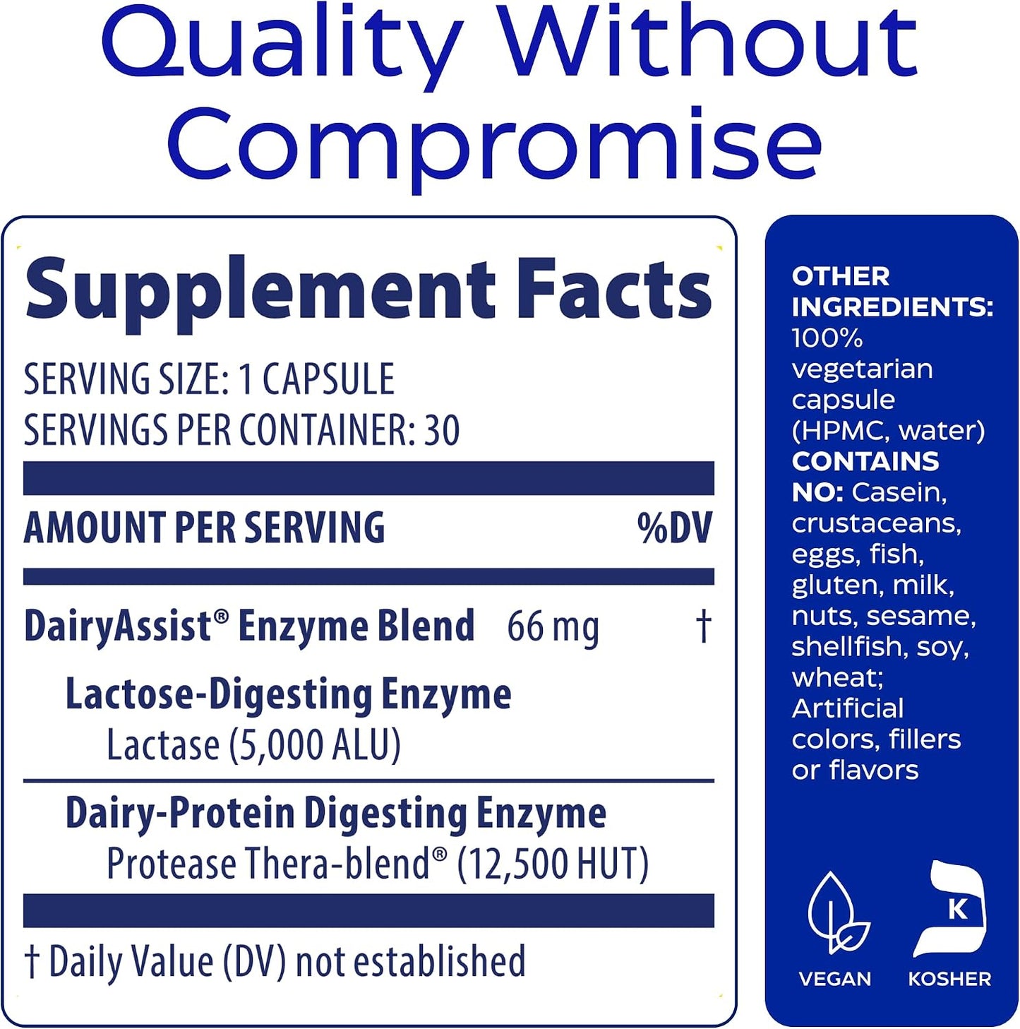 Enzymedica DairyAssist, Support for Milk & Dairy Digestion, 30 Caps Gsupps Australia