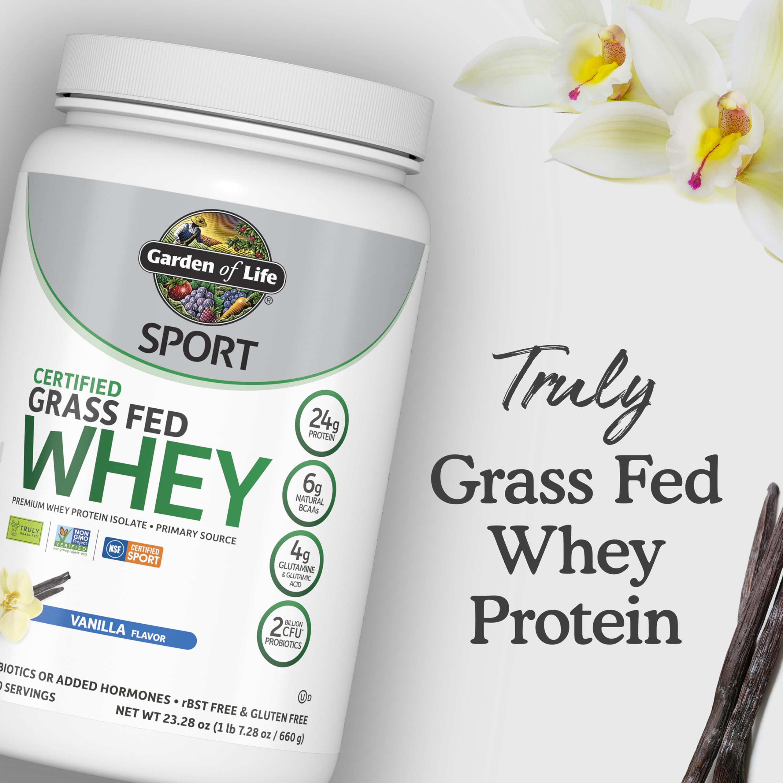 Garden of Life Sport Grass Fed Whey Protein Powder – 24g Whey Protein Isolate for Women & Men with Probiotics & Glutamine, Non-GMO, Gluten-Free, Cold-Processed, Vanilla Flavor, 20 Servings Garden of Life buy australia supplements