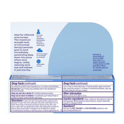 Clean & Clear Persa-Gel 10 Oil-Free Acne Spot Treatment with Maximum Strength 10% Benzoyl Peroxide, Topical Pimple Clean & Clear