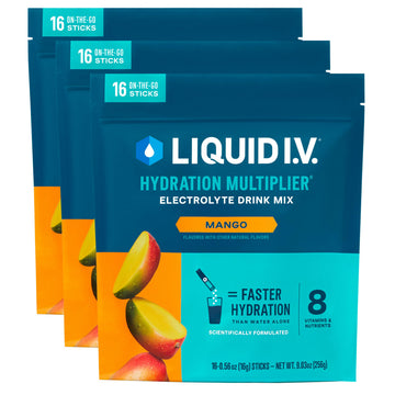 Liquid I.V.® Hydration Multiplier - Mango | Electrolyte Powder Drink Mix | 3 Pack (48 Servings) Liquid I.V. buy australia supplements