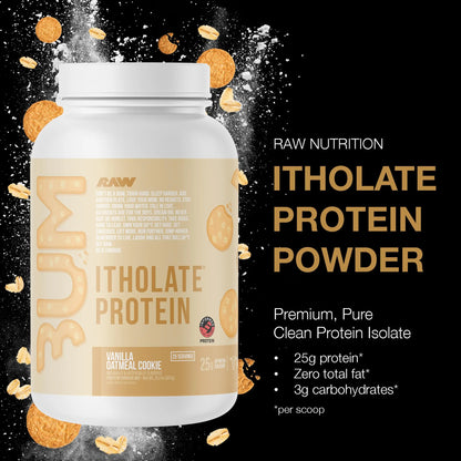 RAW Whey Isolate Protein Powder, Vanilla Oatmeal Cookie (CBUM Itholate Protein) - 100% Grass-Fed Sports Nutrition for Muscle Growth & Recovery - Low-Fat, Low Carb RAW