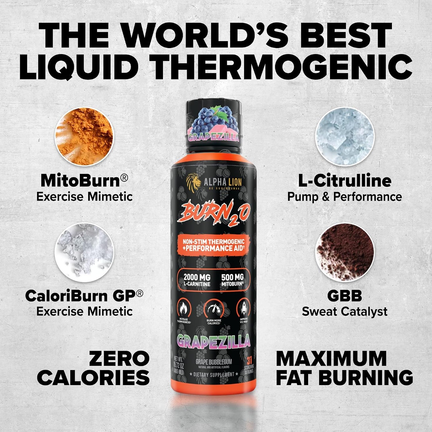 ALPHA LION Stubborn Fat Loss Stack – Superhuman Burn Pre Workout + Burn2O Liquid L-Carnitine 2000mg (ShredBerry) – 2-in-1 Thermogenic Fat Burning Stack for Men & Women