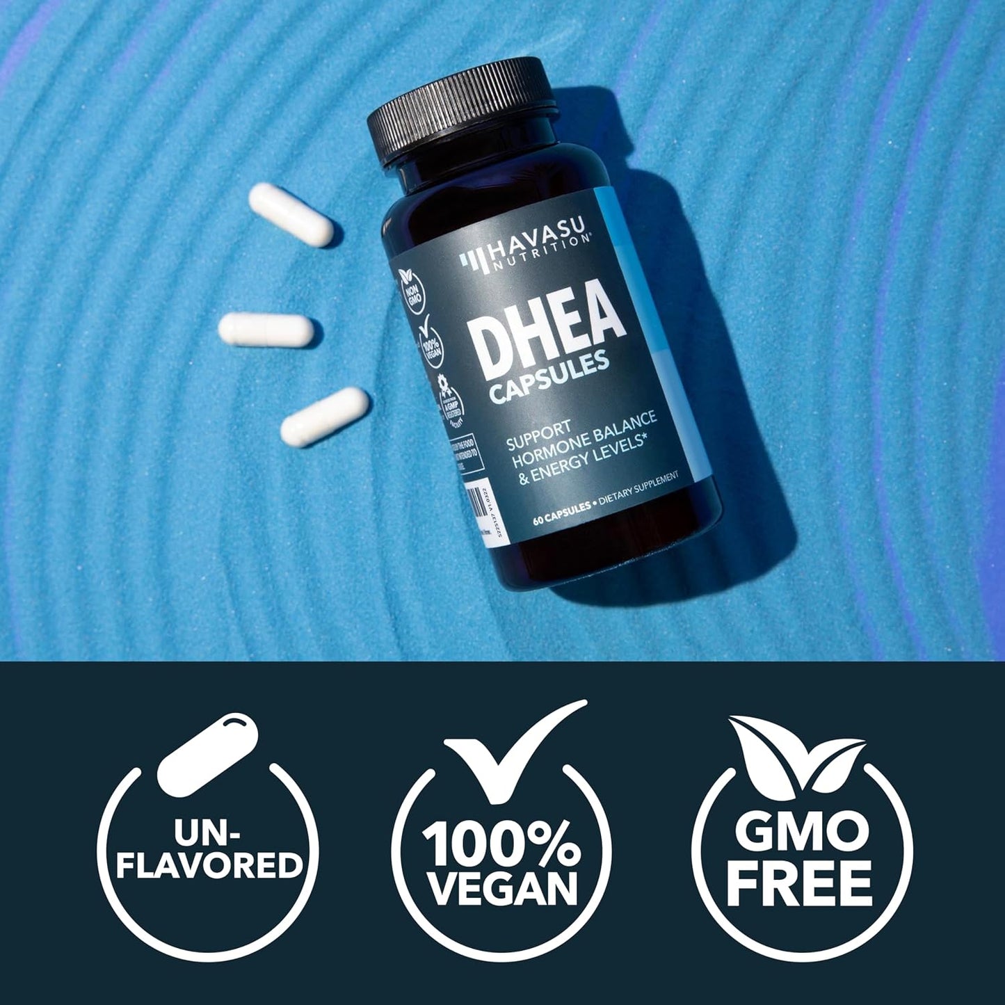 DHEA 50mg Per Serving, Vegan, Non-GMO Hormone Balance Supplement, 60ct | DHEA Supplement for Men and Women, Supports Energy, Healthy Aging, Hormone Balance, Mood and Vitality, 2-Month Supply Gsupps Australia