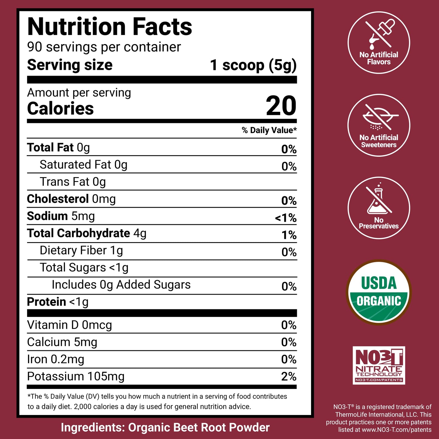 Force Factor Total Beets Organic Beetroot Powder Superfood to Boost Daily Nutrition, USDA Organic, Vegan, Gluten-Free Force Factor