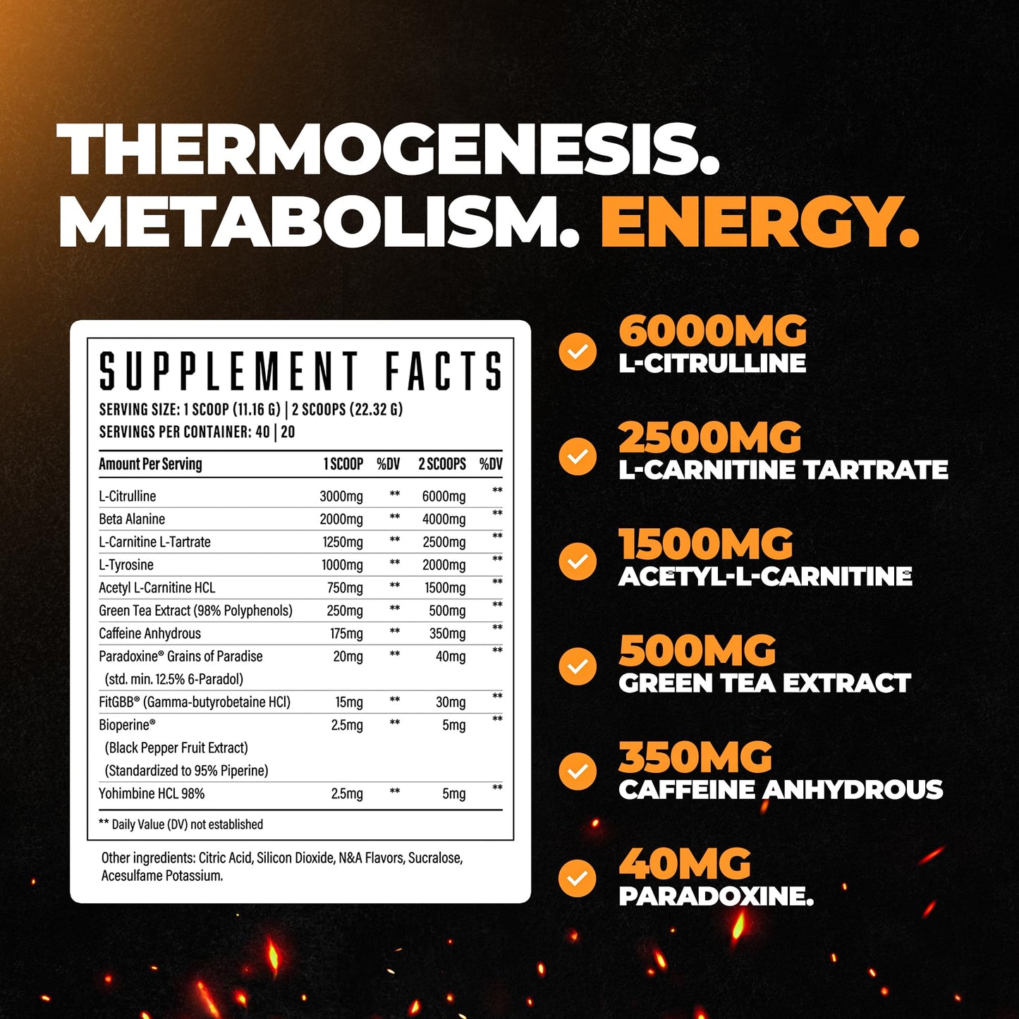 Wrecked Inferno - Thermogenic Pre Workout For Men & Women, Increase Energy, Boost Thermogenesis & Metabolism, Enhance Exercise Performance - Contains L-Citrulline, L-Carnitine, Beta-Alanine & More