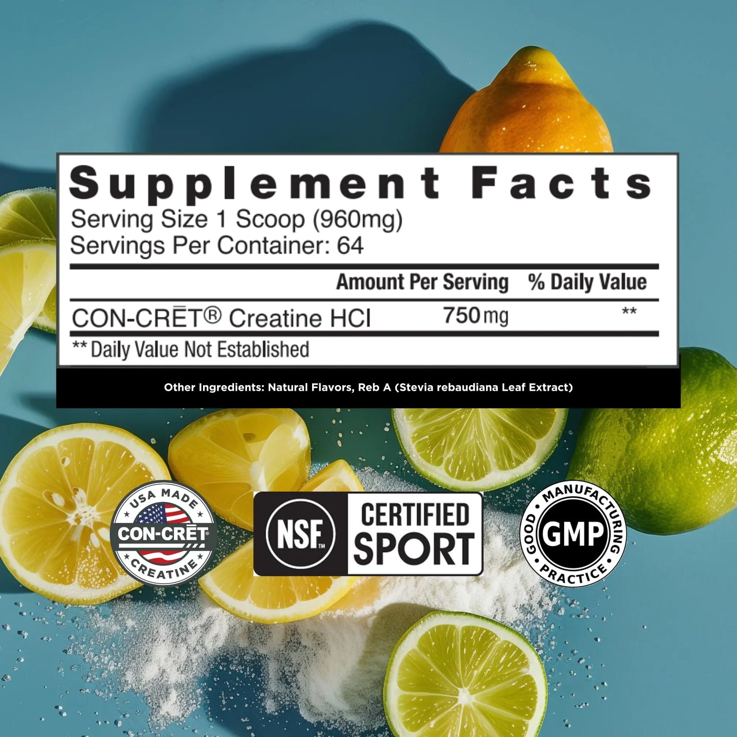 CON-CRET Creatine HCl Powder | Muscle, Cognitive, Cellular Energy Support | No Bloating or Cramps | USA Made & NSF Certified CON-CRET