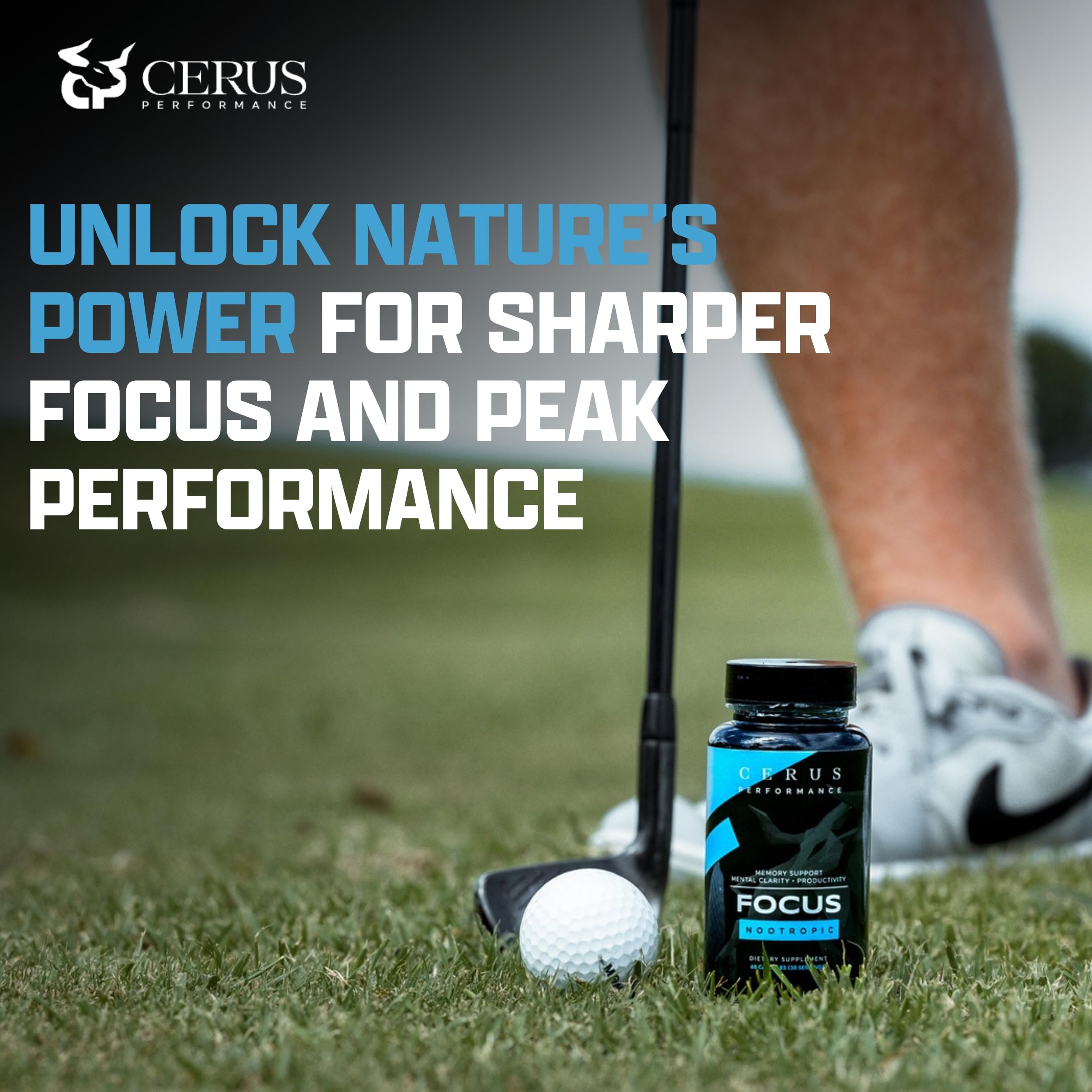 Cerus Performance Focus Nootropic Supplement - Enhances Mental Clarity, Boosts Memory & Cognitive Function, Improves Alertness - Ideal for Athletes & Fitness Enthusiasts - 60 Capsules Cerus buy australia supplements