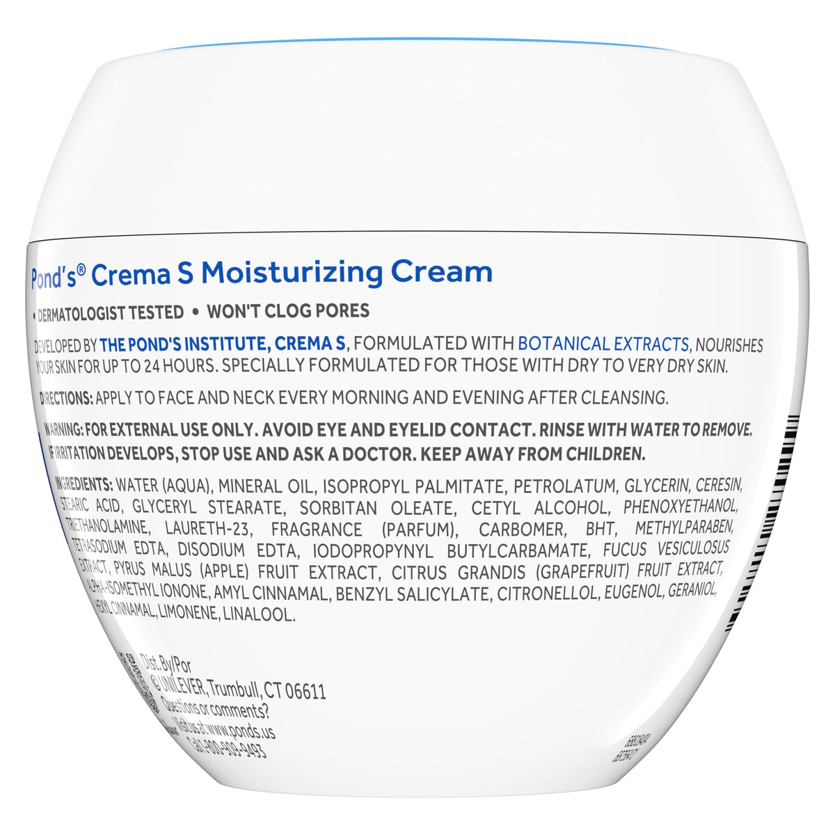 Pond's Nourishing Moisturizing Cream, Crema S, Fragrance Free, Ivory, 14.1 Oz POND'S
