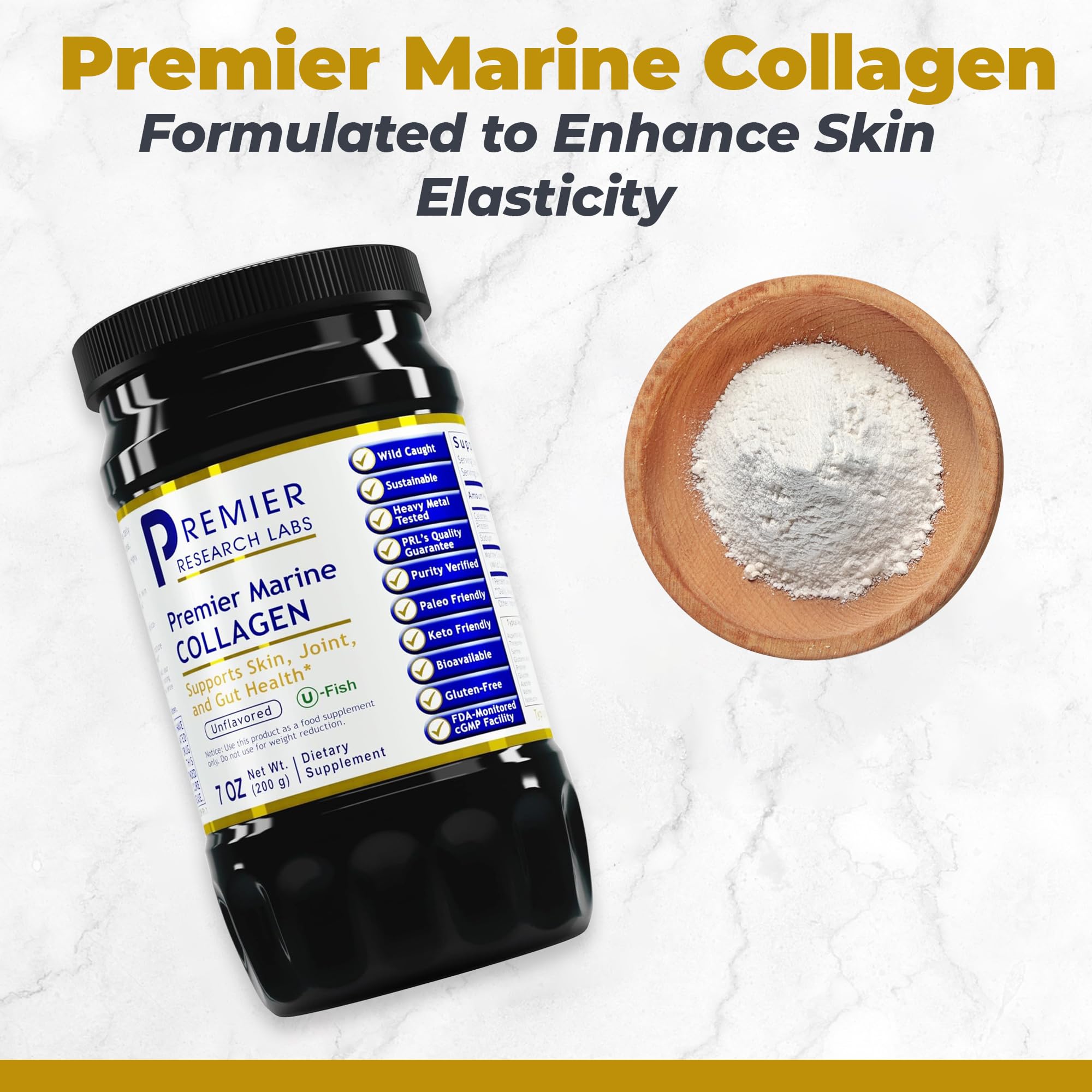 Premier Research Labs Marine Collagen - Marine Collagen Peptides, Hydrolyzed Marine Collagen Powder, Fish Collagen for Women and Men, 5g Collagen Per Serving for Skin, Joint, and Gut Health - 7 Oz Premier Research Labs buy australia supplements