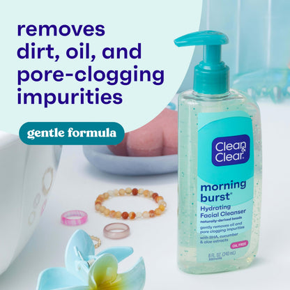 Clean & Clear Morning Burst Hydrating Facial Cleanser with BHA, 8 fl oz Clean & Clear