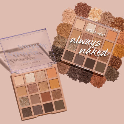 wet n wild Always Naked Palette, Nude Neutral Eye Makeup, Blendable, Warm And Cool Nude Pigments, Matte, Shimmer, Glitter, Creamy Smooth wet n wild