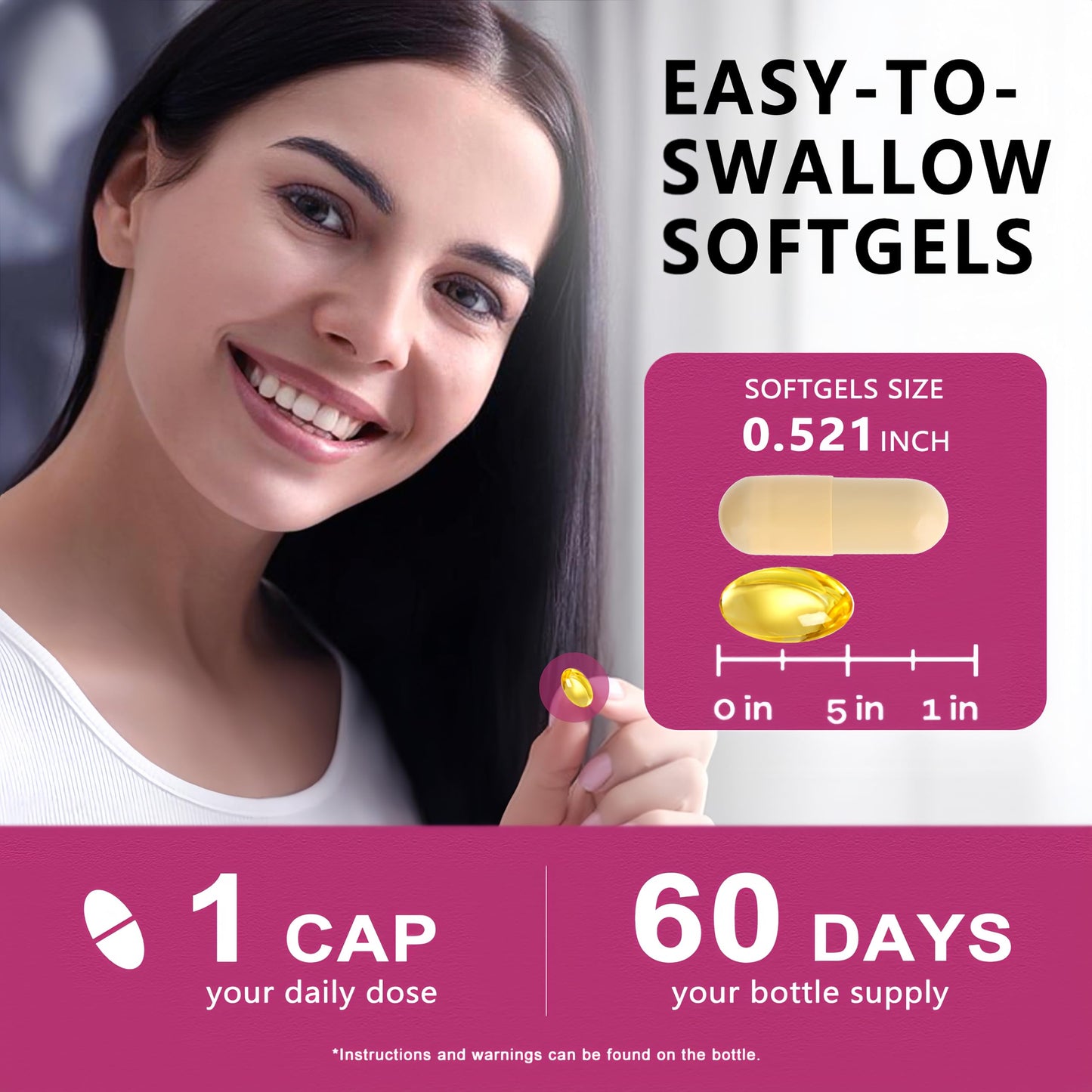 Multi Collagen Peptides Softgel - Type I, II, III, V, X - Hydrolyzed Collagen Peptides with Biotin Vitamin C Hyaluronic Acid for Women & Men, Supports Skin Hair Nail & Joint, Non-GMO, 60 Servings HZZYPLANT