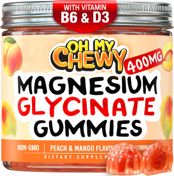 Center-Filled Magnesium Glycinate Gummies 400MG - High Absorption for Kids, Teens & Adults - Supplement for Sleep, Calm & Muscle Relaxation with B6 & D3 - Gluten Free & Vegan Friendly - 60 Count OH MY CHEWY buy australia supplements