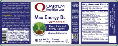 Quantum Nutrition Labs Max Energy B - Vitamin B Complex Liquid Drops, Organic Supplement for Women and Men Quantum Nutrition