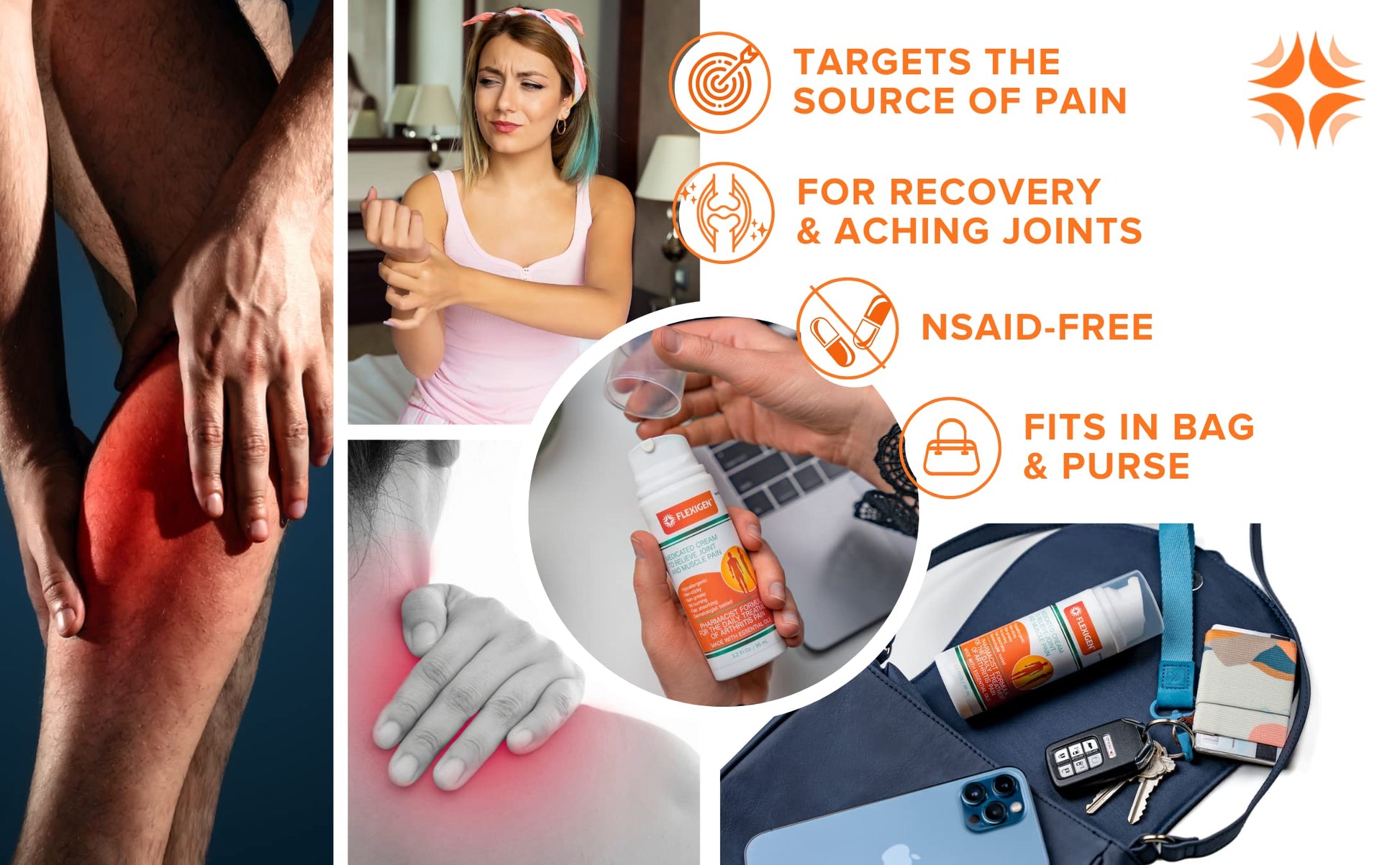 FLEXIGEN Pain Cream Lotion 3-Pack – Natural Menthol Formula with Frankincense & Essential Oils – Fast-Acting, Non-Greasy, Pleasant Scent FLEXIGEN buy australia supplements
